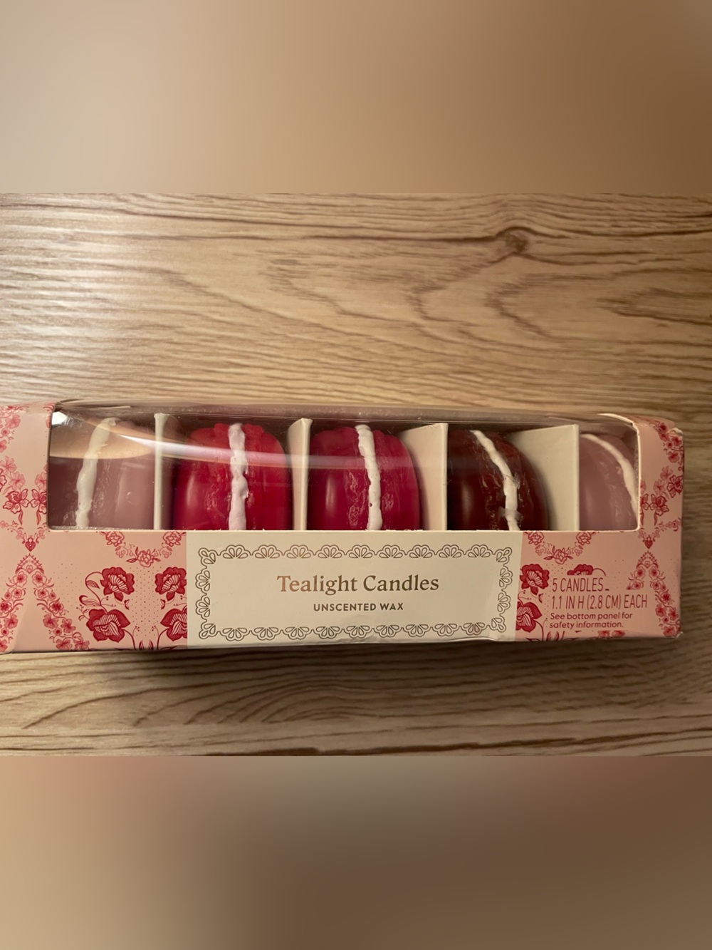 Unscented Tealight Candles - Pink & Red Macaroons Threshold New